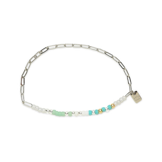 Pura Vida Seabright Stretch Bead & Chain Braclet