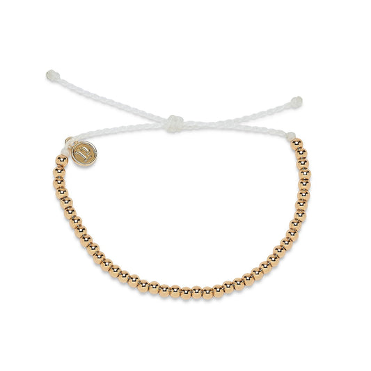 Pura Vida Metal Bead Gold Bracelet White