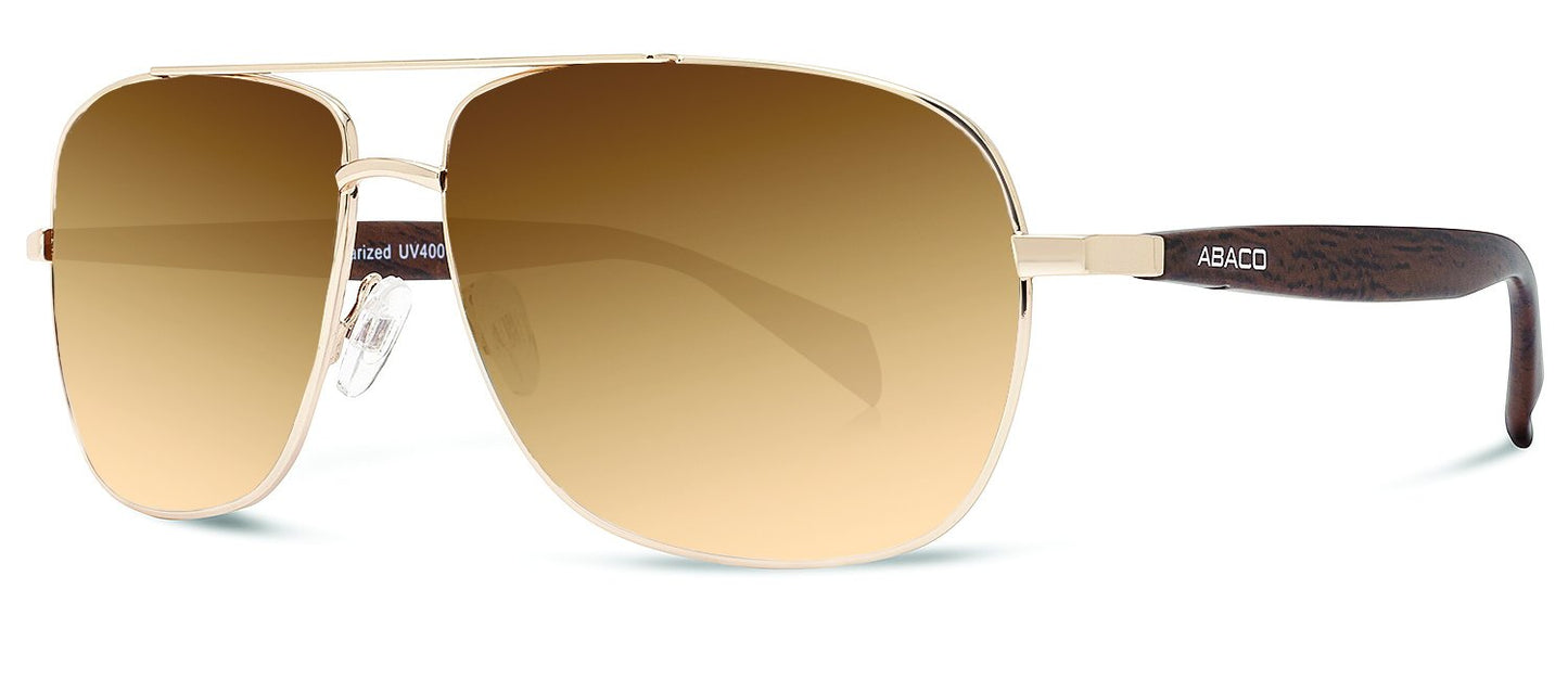 Abaco Austin Gold Sunglass Brown Gradient Polarized Lens Side